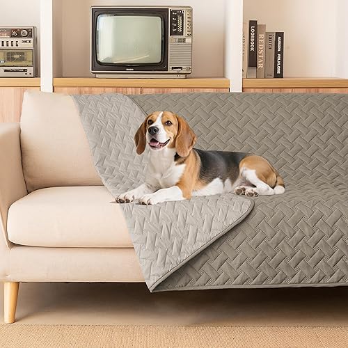 Miniatura 24 de gogobunny Manta impermeable 100 % de doble cara para perro, funda de cama suave para mascotas, reversible, protege muebles, sofá, auto para Beige