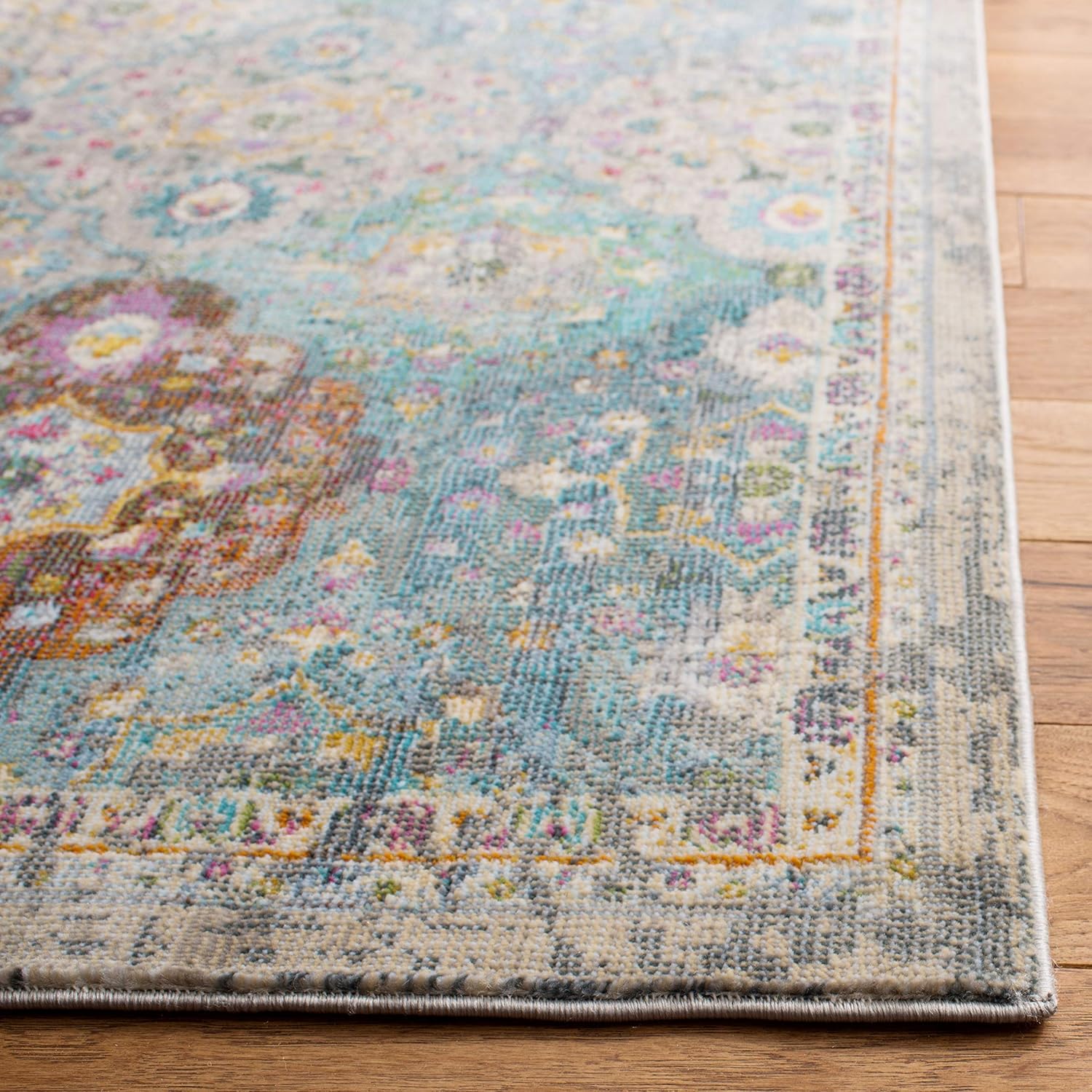 SAFAVIEH Luxor Collection Runner Rug - 2'2" x 7', Ivory & Turquoise, Handmade Boho Chic, Ideal for High Traffic Areas in Living Room, Bedroom (LUX329A)