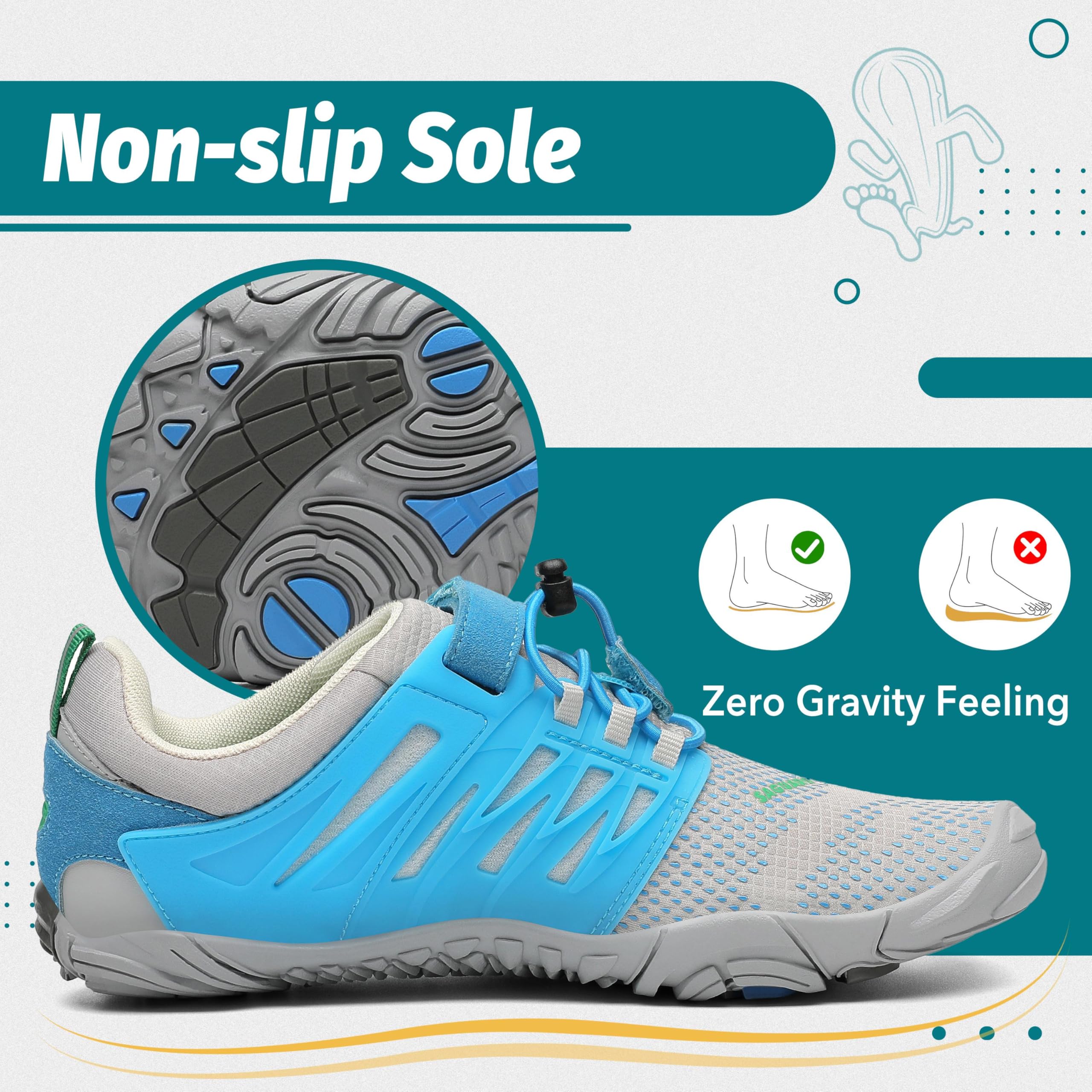 SAGUARO Scarpe Barefoot Uomo Donna Scarpe da Trail Running Minimaliste Antiscivolo Leggere Outdoor GR.36-48