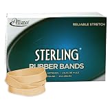 Alliance Rubber 24945 Sterling Rubber Bands Size #94, 1 lb Box Contains Approx. 140 Bands (3 1/2" x 3/4", Natural Crepe),Beige – view 1