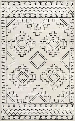 Miniatura 6 de nuLOOM Creek - Alfombra tribal marroquí, 4 x 6 pies, color gris