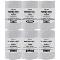 Microfiber Cleaning Cloth Roll -75 Pack Tear Away Towels 12 x 12 Reusable Cleaning Rags Microfiber Towels for