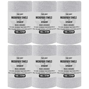 Microfiber Cleaning Cloth Roll -75 Pack Tear Away Towels 12 x 12 Reusable Cleaning Rags Microfiber Towels for