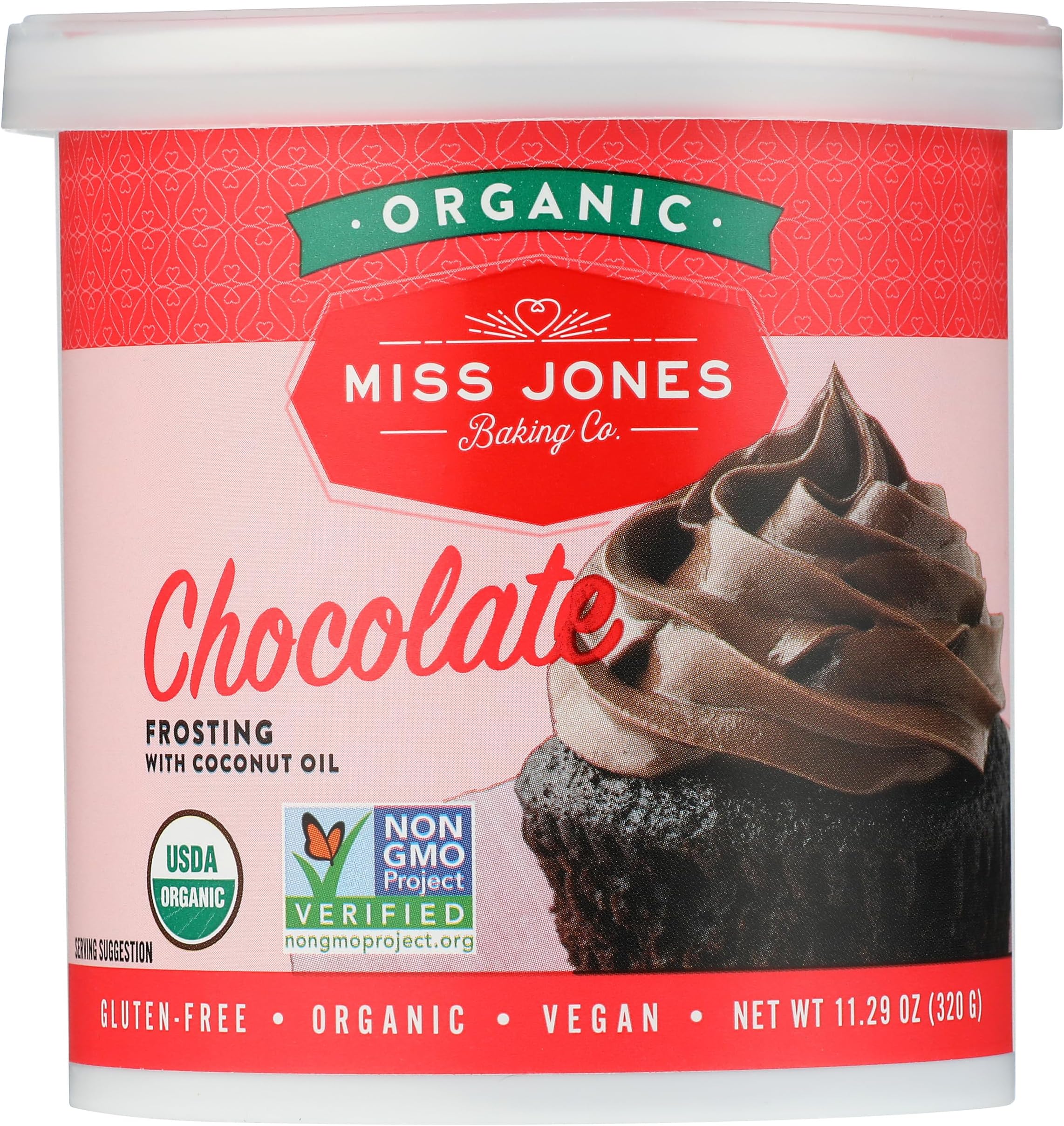 Miss Jones Baking Organic Buttercream Frosting, Perfect for Icing and Decorating, Vegan-Friendly: Rich Fudge Chocolate (Pack of 1)