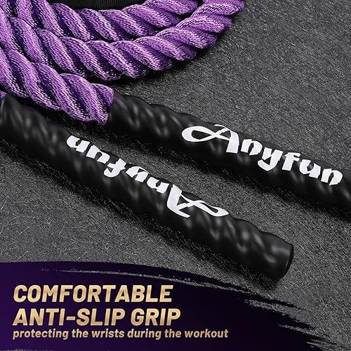 Miniatura 6 de Cuerda de saltar con peso, equipo de fitness para mujeres y adultos, para entrenamiento de fuerza, pérdida de peso, cuerpo total, cuerda de saltar