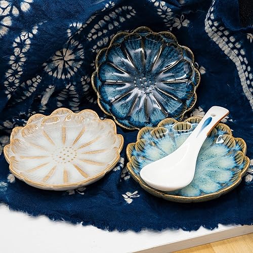 Miniatura 4 de Juego de 3 platos multifuncionales de cerámica esmaltada de cerámica resistente al calor, soporte para utensilios de cocina y mesa de comedor