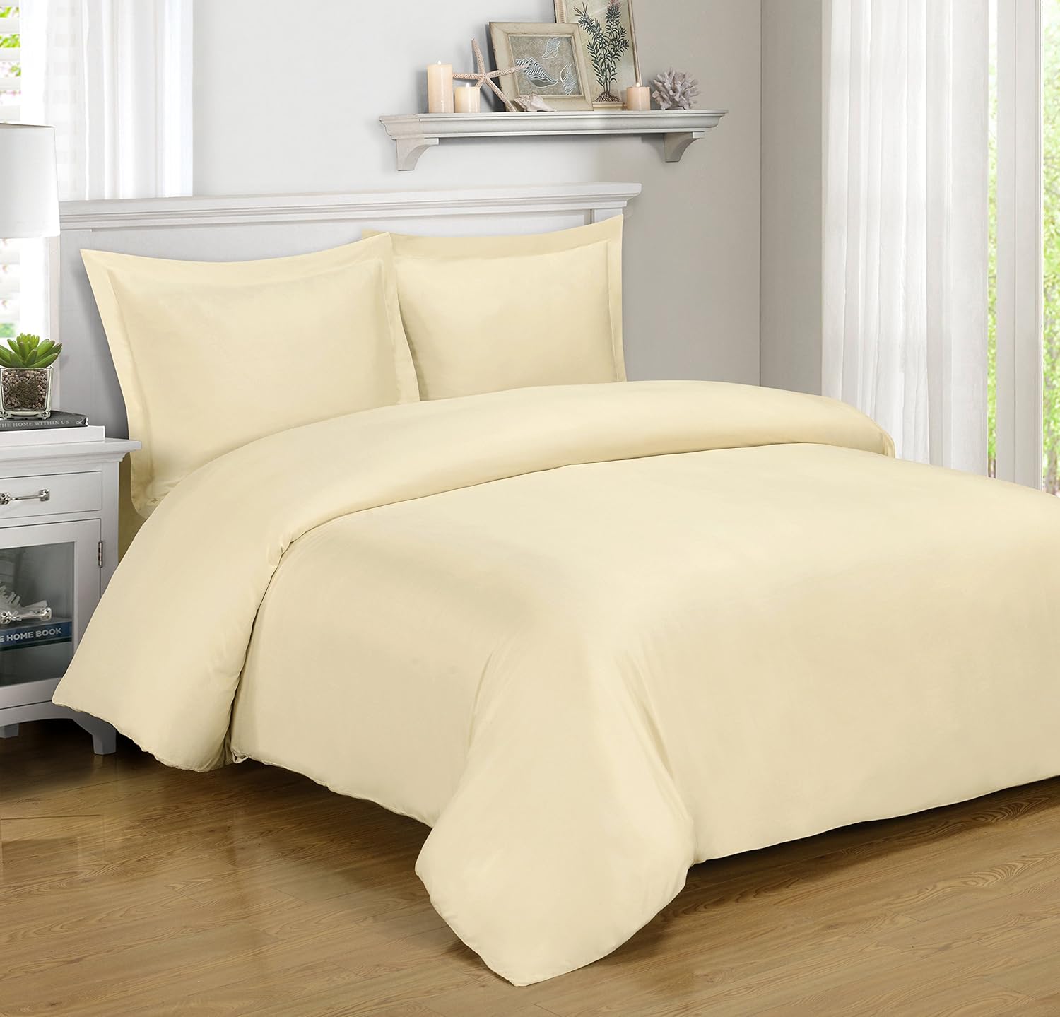 Royal Hotel Bedding 100% Cool Duvet Covers, Viscose Made from Bamboo, Duvet Cover Set with Corner Ties and Button Closer, Full/Queen Size Taupe
