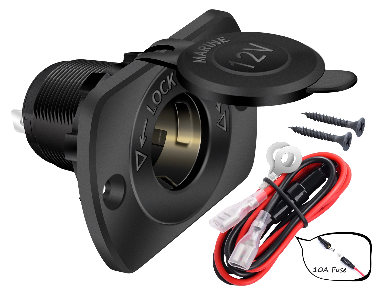 marine cigarette lighter socket Grade Dual USB and Power Socket DC 12V  U.S. Solid Easily add a new 12v receptacle at the helm 12V Cigarette Lighter Socket Car