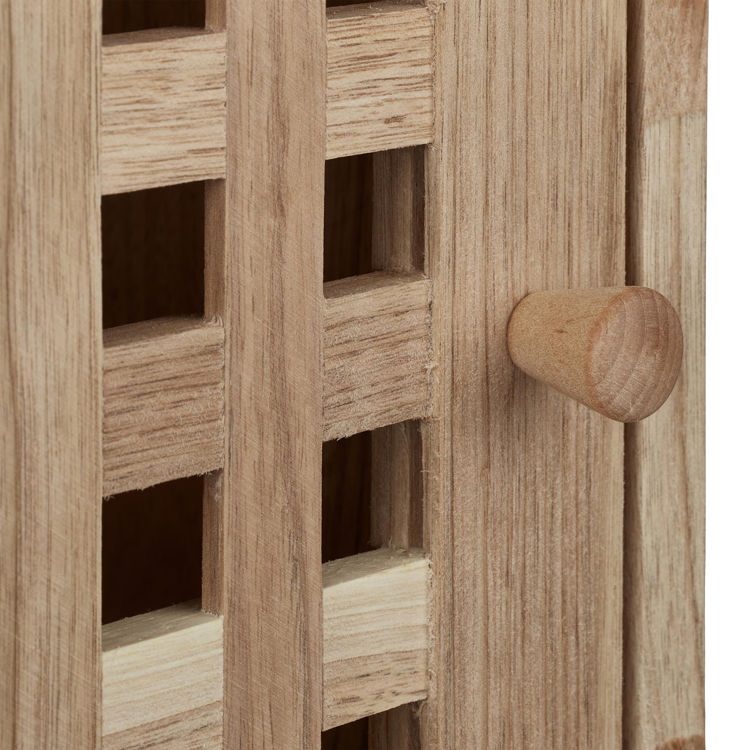 Relaxdays Armoire Murale, Noyer, 2 Compartiments, Porte quadrillée magnétique, Salle de Bain, HLP: 42x42x18 cm, Nature