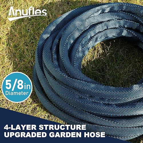 Miniatura 3 de Aunfles - Manguera de jardín de 50 pies, manguera de agua flexible con 10 boquillas de pulverización, diseño ligero, fácil almacenamiento, a prueba