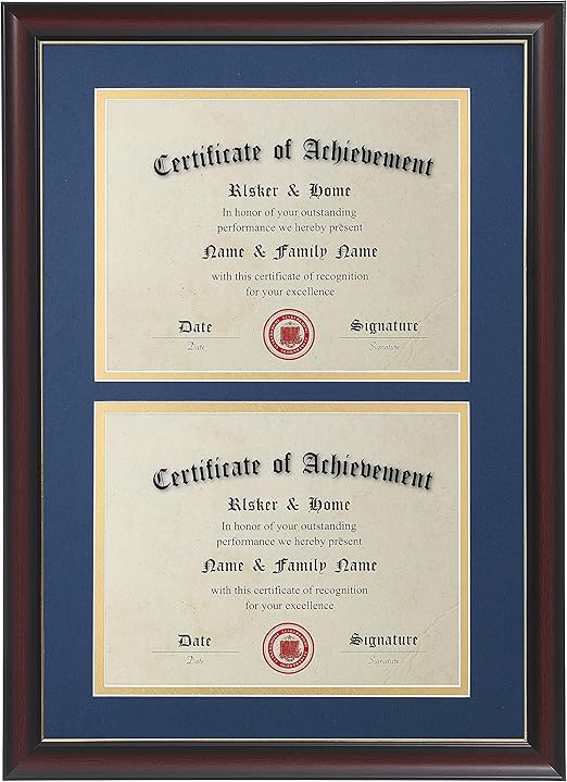 ELSKER&HOME Double Certificate FrameCherry Wood Color