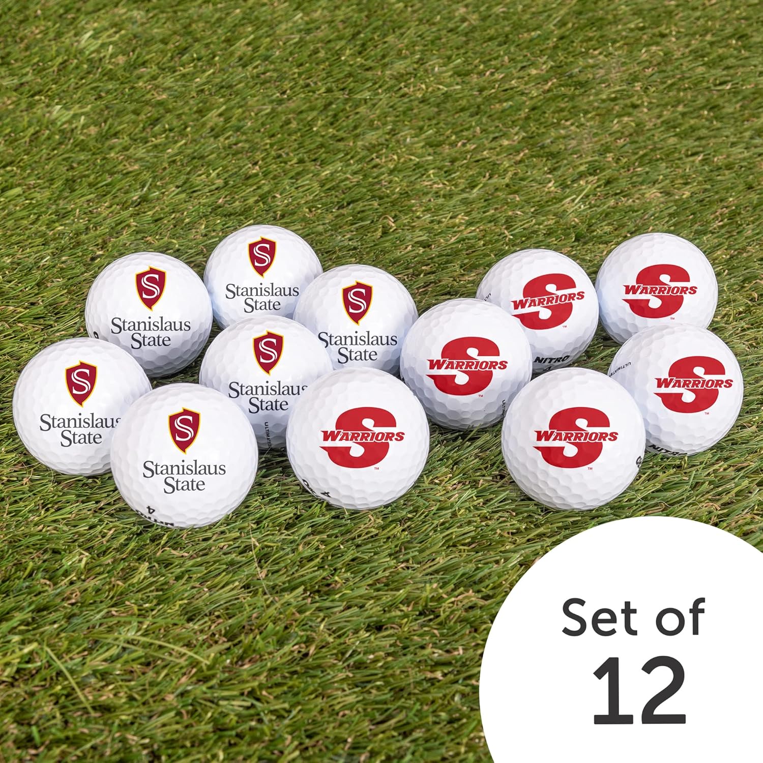 Desert Cactus California State University Stanislaus Golf Balls 12 Pack – Stan State Warriors Full Color Dozen – Officially Licensed Sport Team Accessory