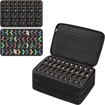 Miniature Carrying Case Miniature Storage Figure Bag 120 Slot Figurine Carrying Case Compatible with 40k, DND and More Black, Bag Only