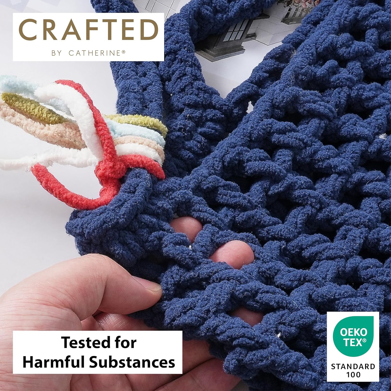 Crafted By Catherine Blanket Multi Yarn - 4 Pack (213 Yards Each Skein), Baby Blue Multi, Gauge 6 Super Bulky