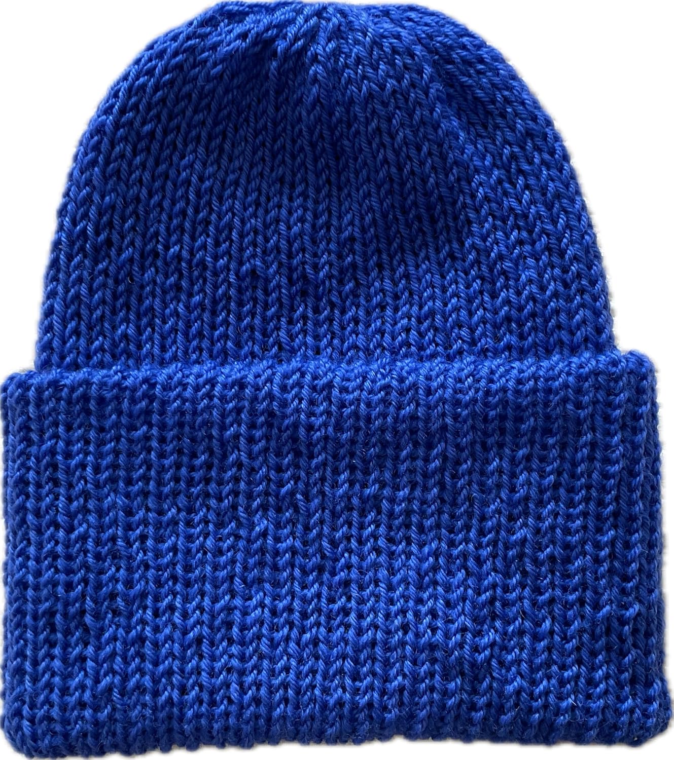 Beanie Hat 100% Merino Wool. Thick Double-Layer, Fold Up Brim, Slouchy, Reversible, Men, Women, Hand Knitted. Giftable