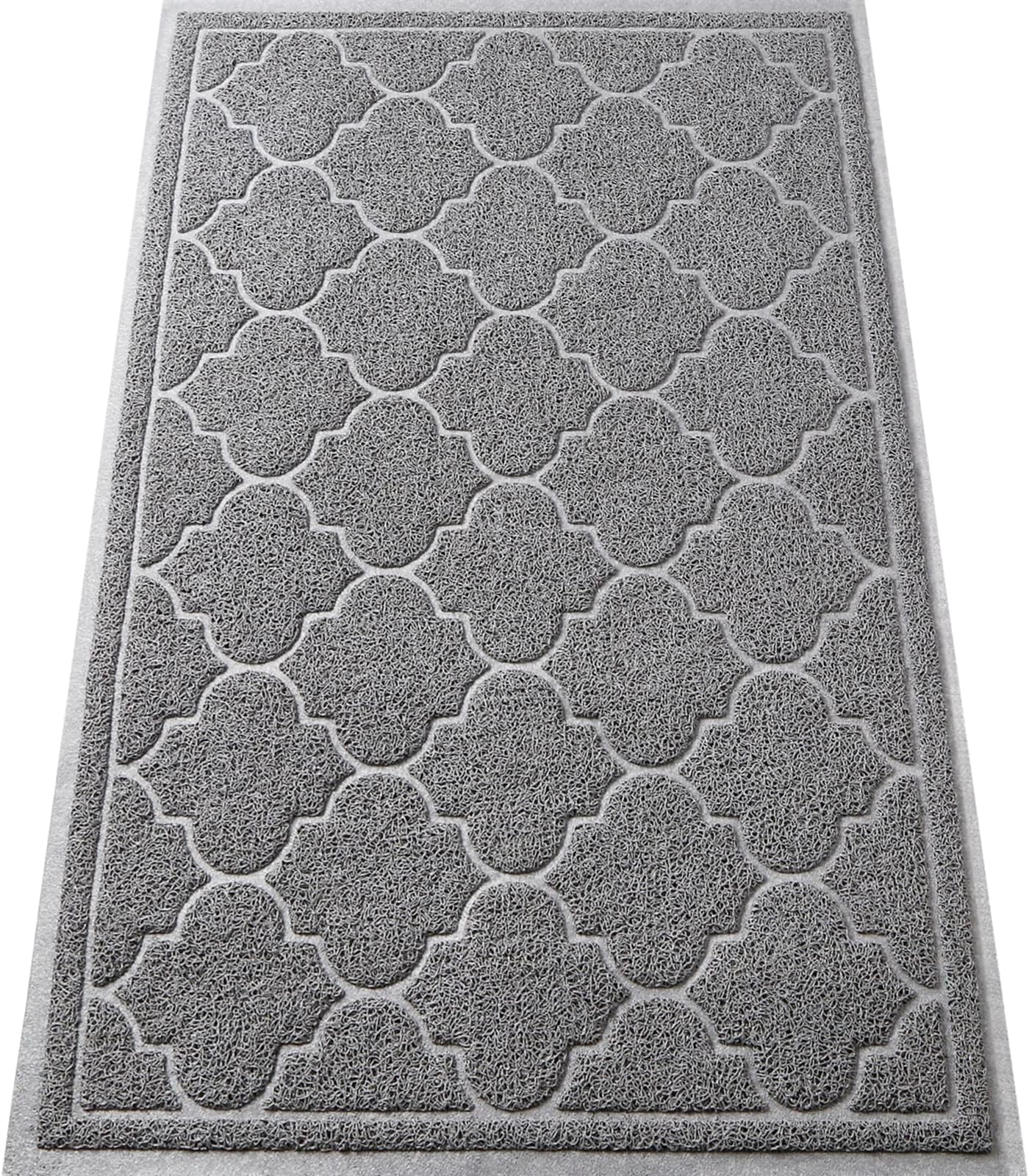 LuxStep Door Mat Large Indoor Outdoor Doormat, Non-Slip Low-Profile Design Front Door Welcome Mat for Entryway,Patio,Garage,High Traffic Areas,(Light Grey, 17"x30")