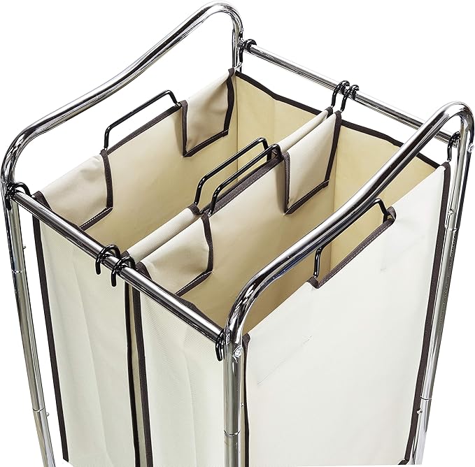 Simple Houseware 2 Bags Laundry Sorter, Dark Grey