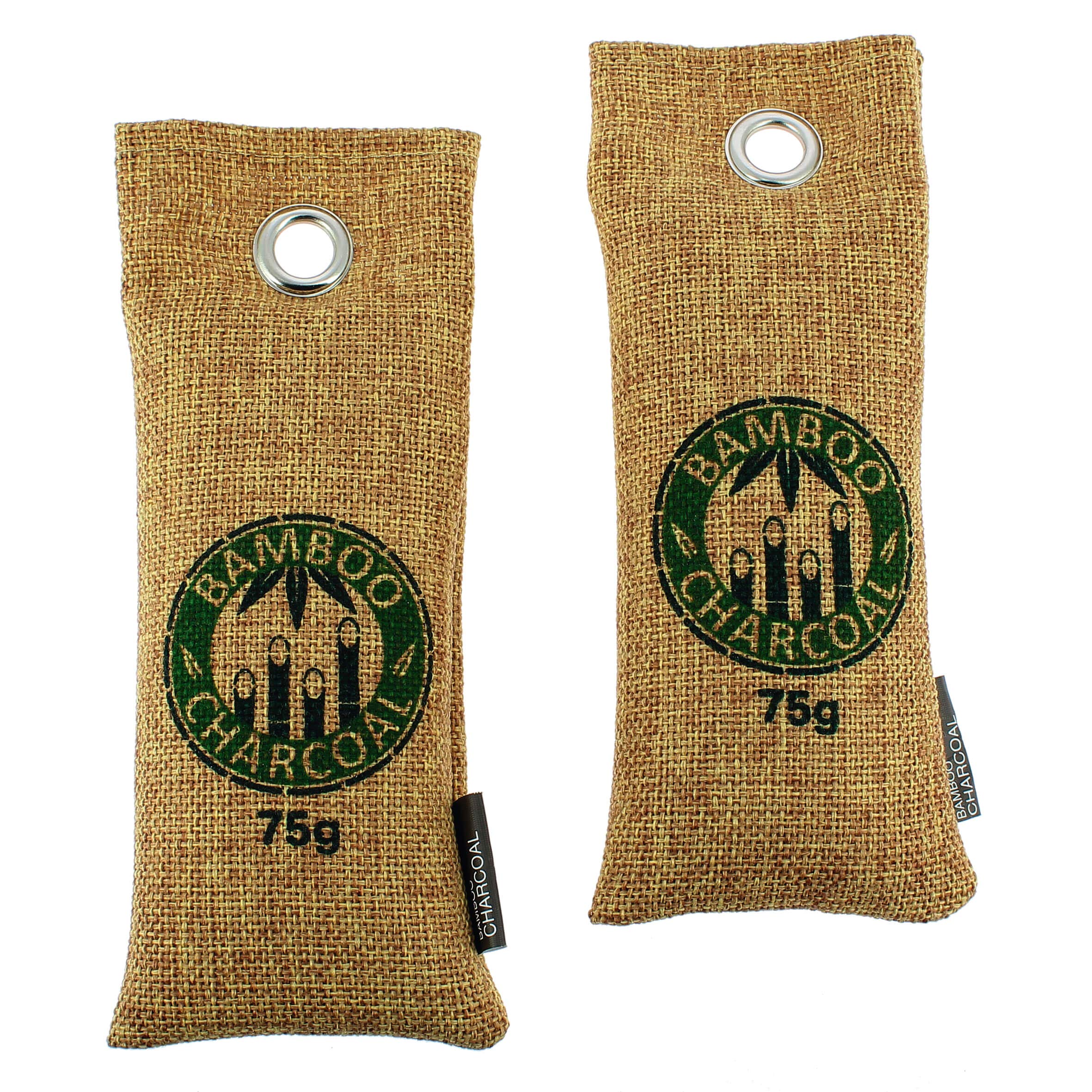 S SUMEX Dos Bolsas de 75 gr. Purificador y deshumidificador de carbón Activo de bambú, Zapatos, armarios, Coches, lavabos, cocinas etc. Producto Natural Que Ayuda a Eliminar también alérgenos y