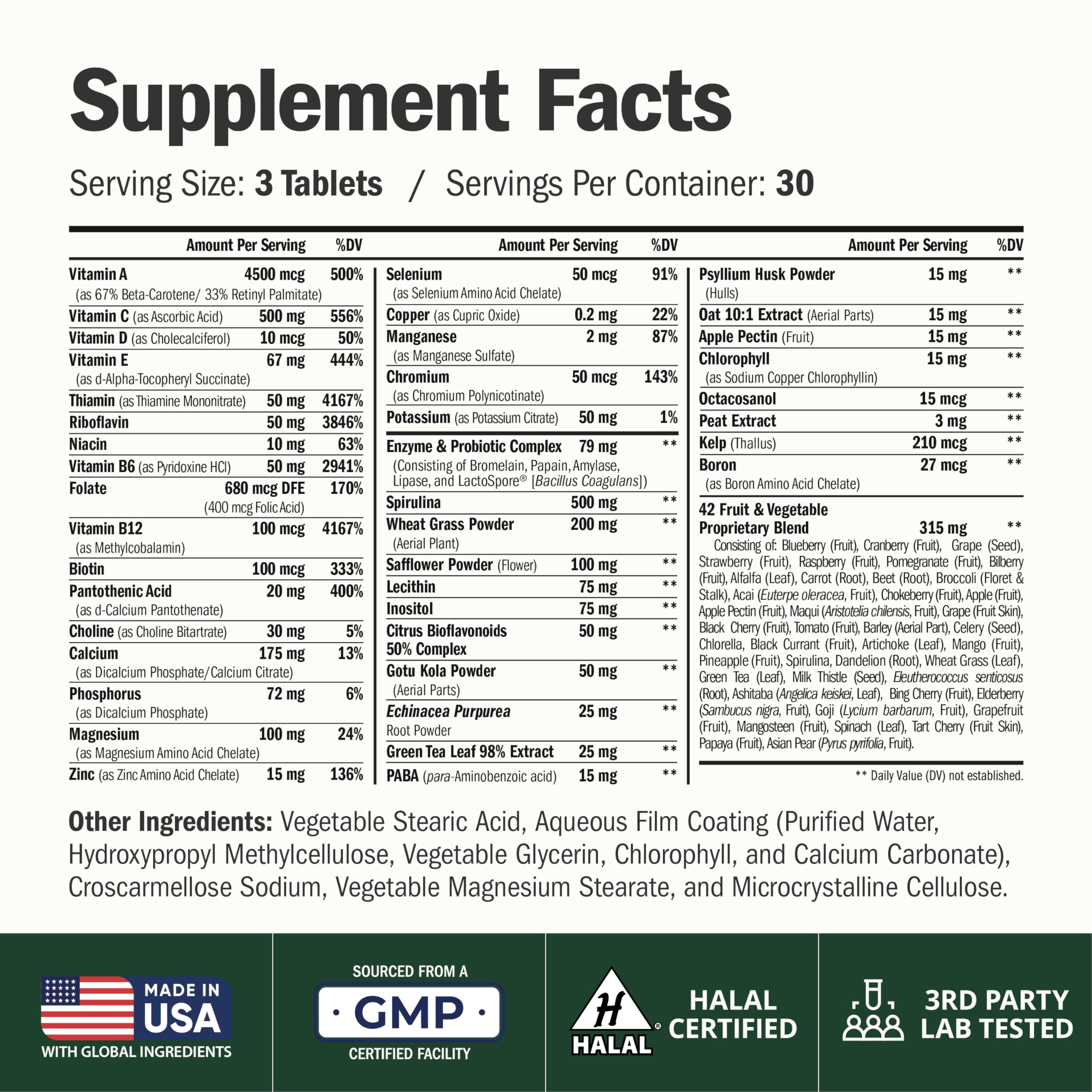 Vegan Multivitamin – Vitamins & Minerals – Daily Wellness – 90 Tablets — Amazon image 3