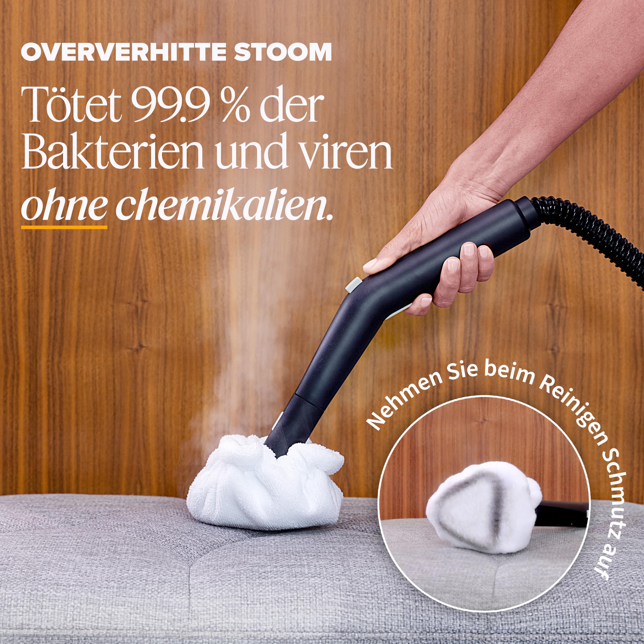 Dupray Neat Dampfreiniger – leistungsstarker Multifunktions-Dampfreiniger für Haus, Böden, Fliesen, Fugen, Möbel, Matratzen, Fenster, Autos & mehr (Neat + 17 Zubehörteile)