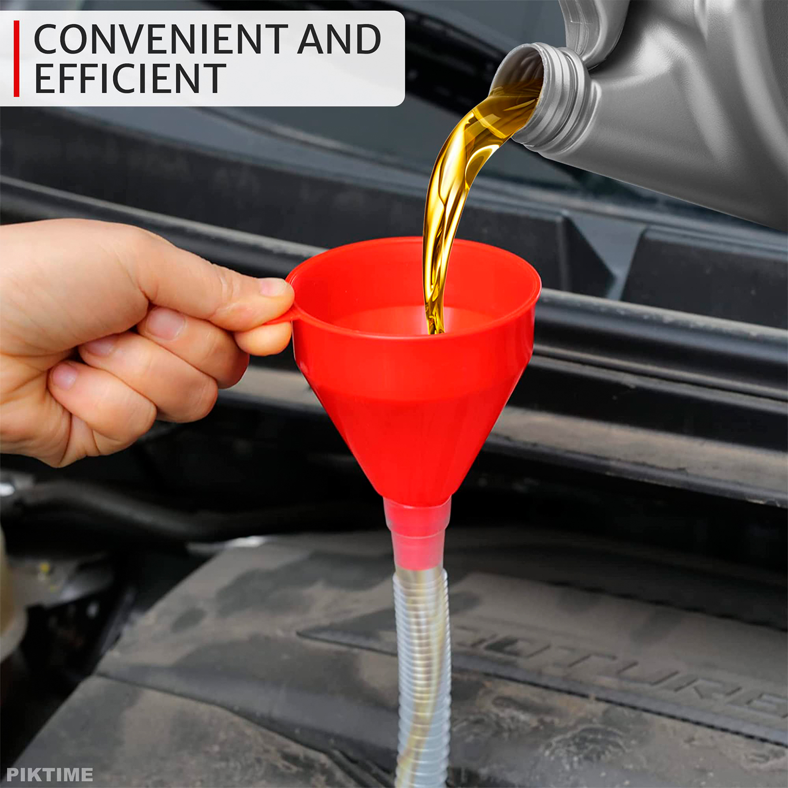 Entonnoirs Voiture Lot De 10 - Plastique Flexible - Pour Huile, Carburant, Liquide Refroidissement
