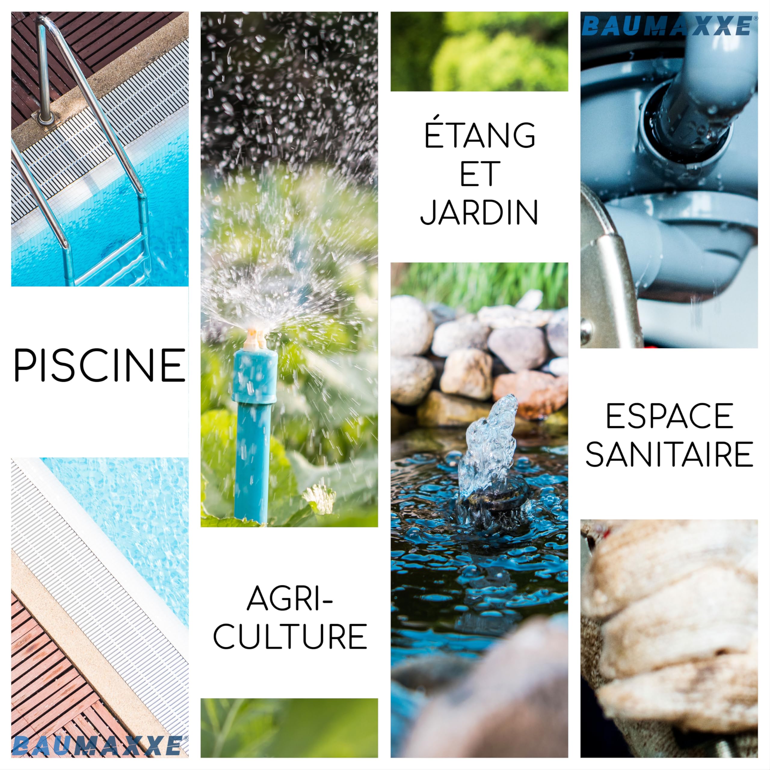 Raccord PVC manchon à coller transparent I Ø 50 mm 1 1/2" PVC-U PN16 avec voyant I Pour plomberie de piscine et bassin, contrôle visuel du débit I bm325