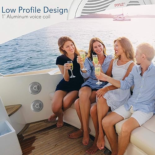 Miniatura 4 de Pyle Altavoces marinos duales de 6.5 pulgadas, 2 vías, impermeable y resistente a la intemperie, sistema de sonido estéreo de audio para exteriores