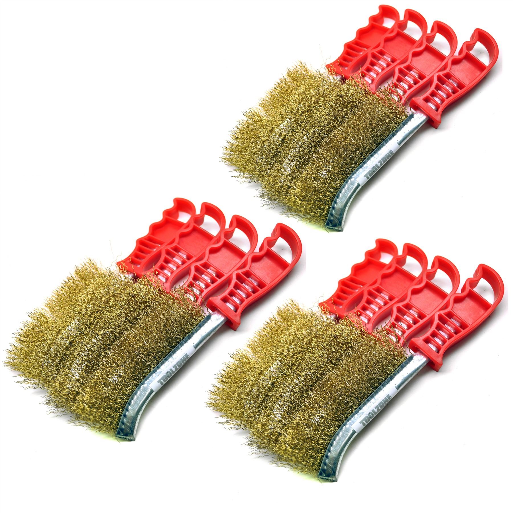 Ab Tools Brass Plated Rust Removal Cleaning Hand/Spid Brush (12 Pack) Te221