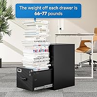 Vista 42 de Archivador vertical de 2 cajones con cerradura de metal, archivador vertical de metal, para oficina y hogar, archivadores verticales de acero