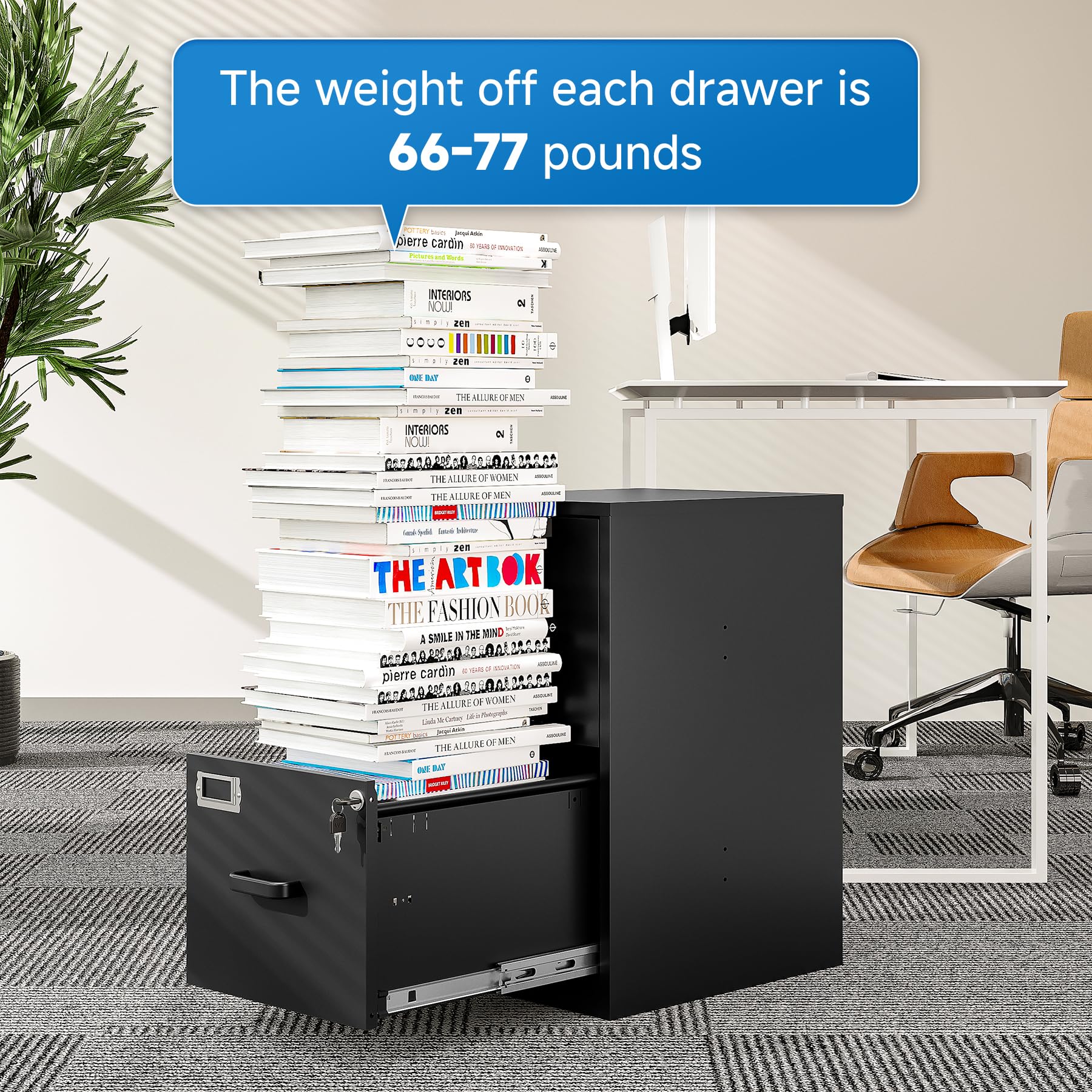 2 Drawer File Cabinet with Lock Vertical Filing Storage Cabinet Office Home Steel Vertical File Cabinets for Letter Size File Cabinet Locked,Assembly Required