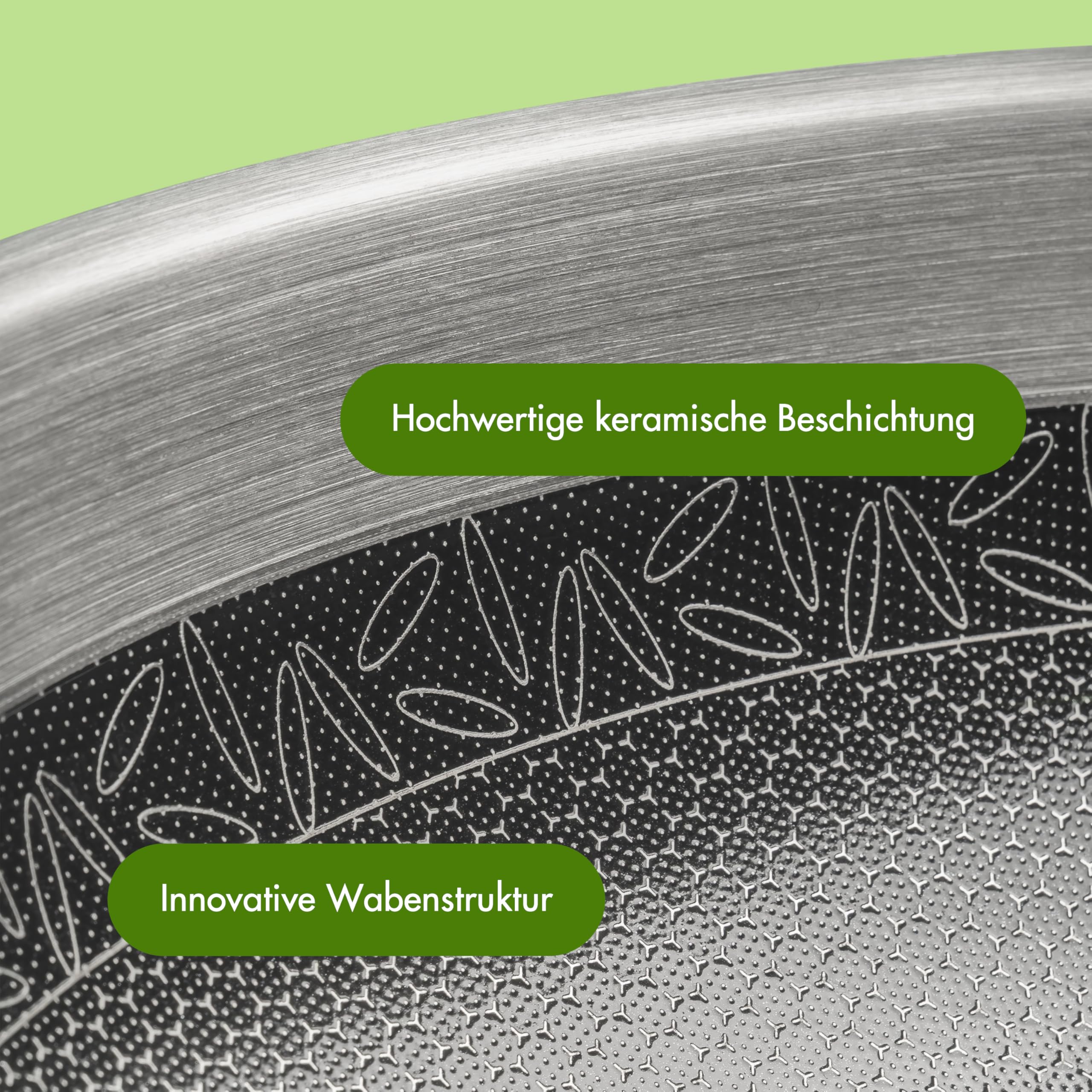 Reishunger Premium Edelstahl Wok – 28 cm Durchmesser – mit keramischer Antihaft-Beschichtung – Frei von PFAS, PFOA und PTFE – Für alle Herdtypen & den Backofen geeignet