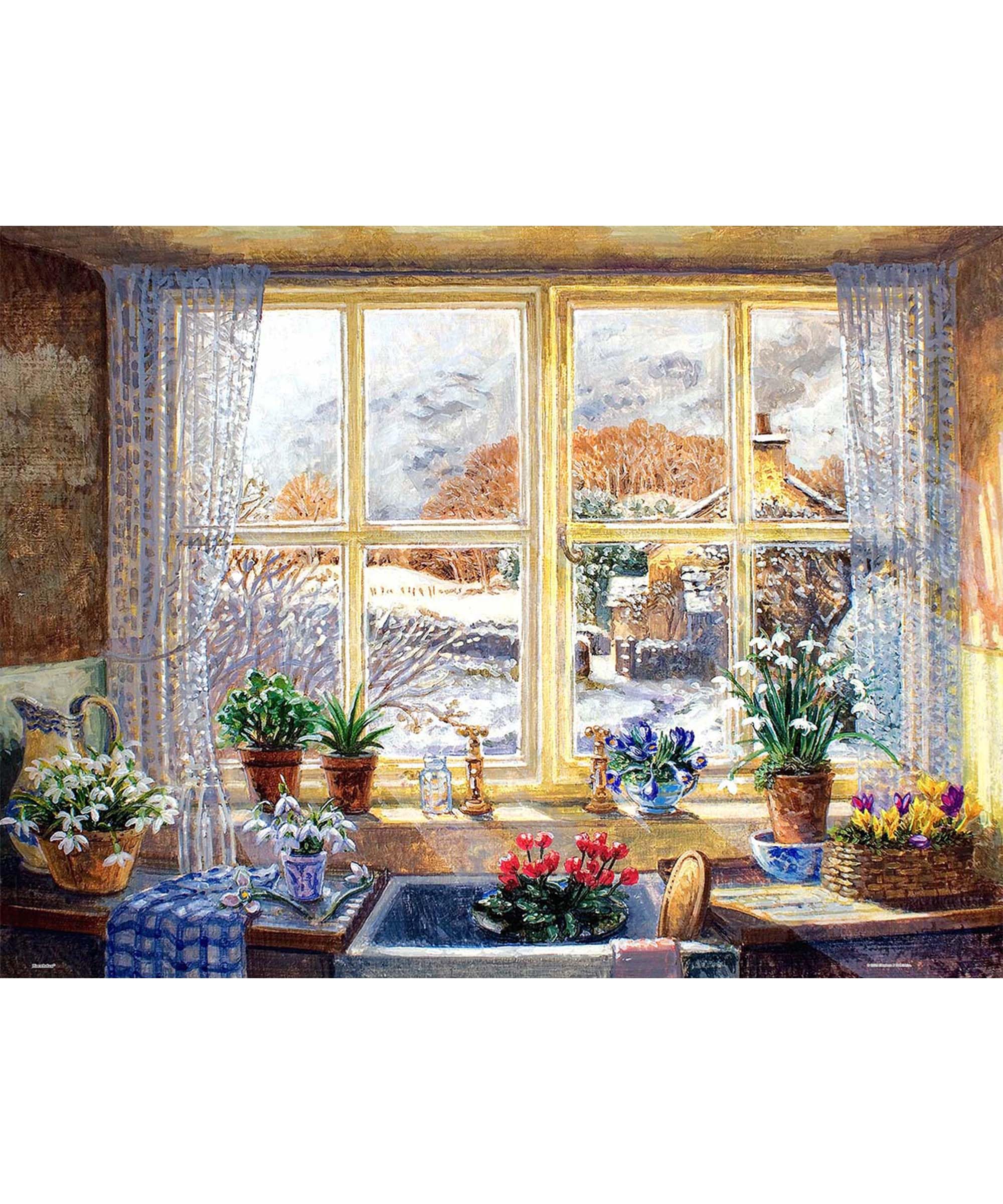 PieceRelax PieceClicks Plastic Jigsaw Puzzles for Adults 1000 Pieces - Stephen Darbishire - Unexpected Snowfall - 25.2 X 18.9 Inches, Most Satisfying Table Games, No Glue Needed [U1135]