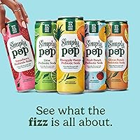 Vista 5 de Simply POP - Refresco prebiótico sabor fresa, latas de 12 onzas líquidas, paquete de 12