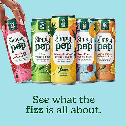 Miniatura 5 de Simply POP - Latas prebióticas de fresa de soda, 12 onzas líquidas, paquete de 12