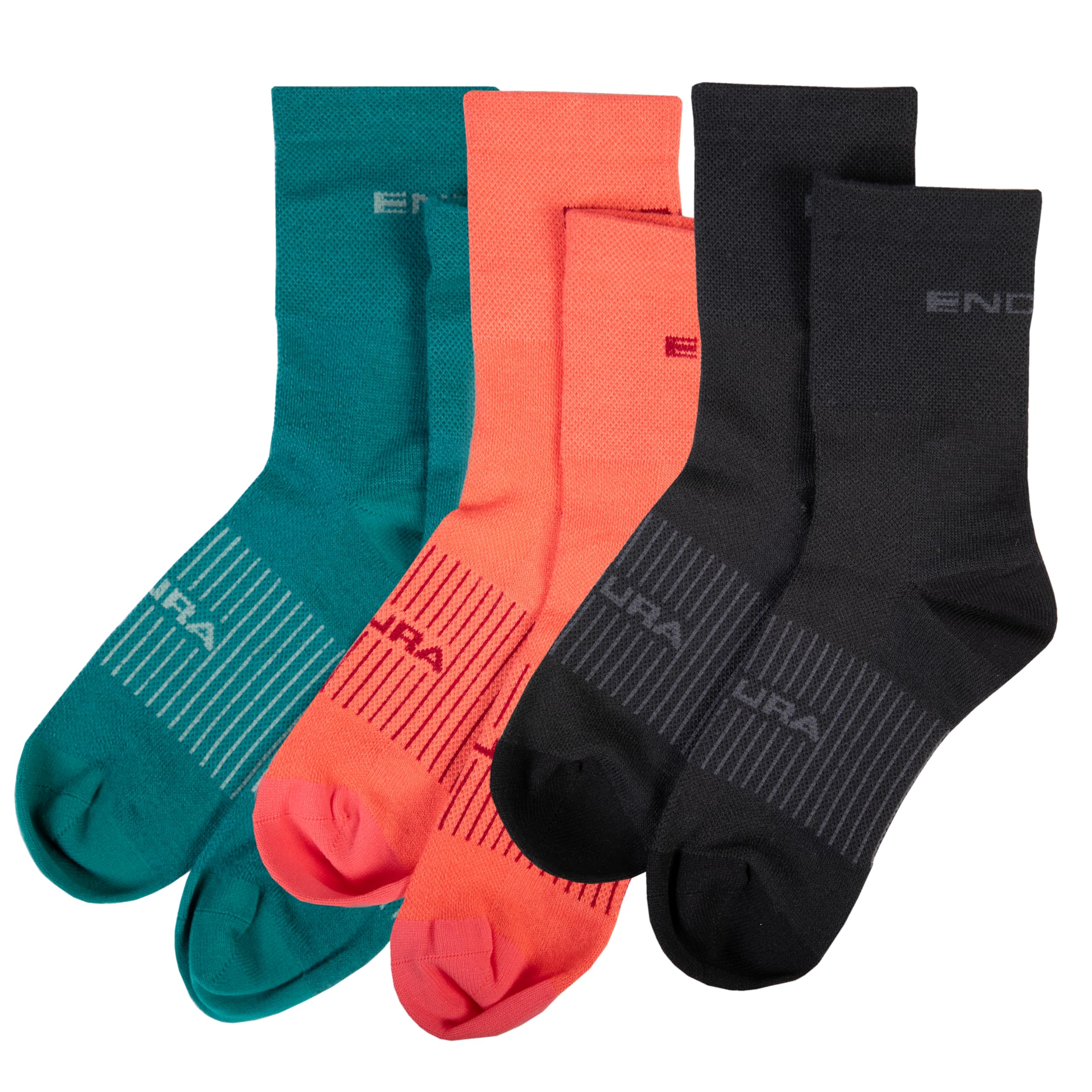 Endura Coolmax Race - Calcetines de ciclismo para mujer (paquete triple)