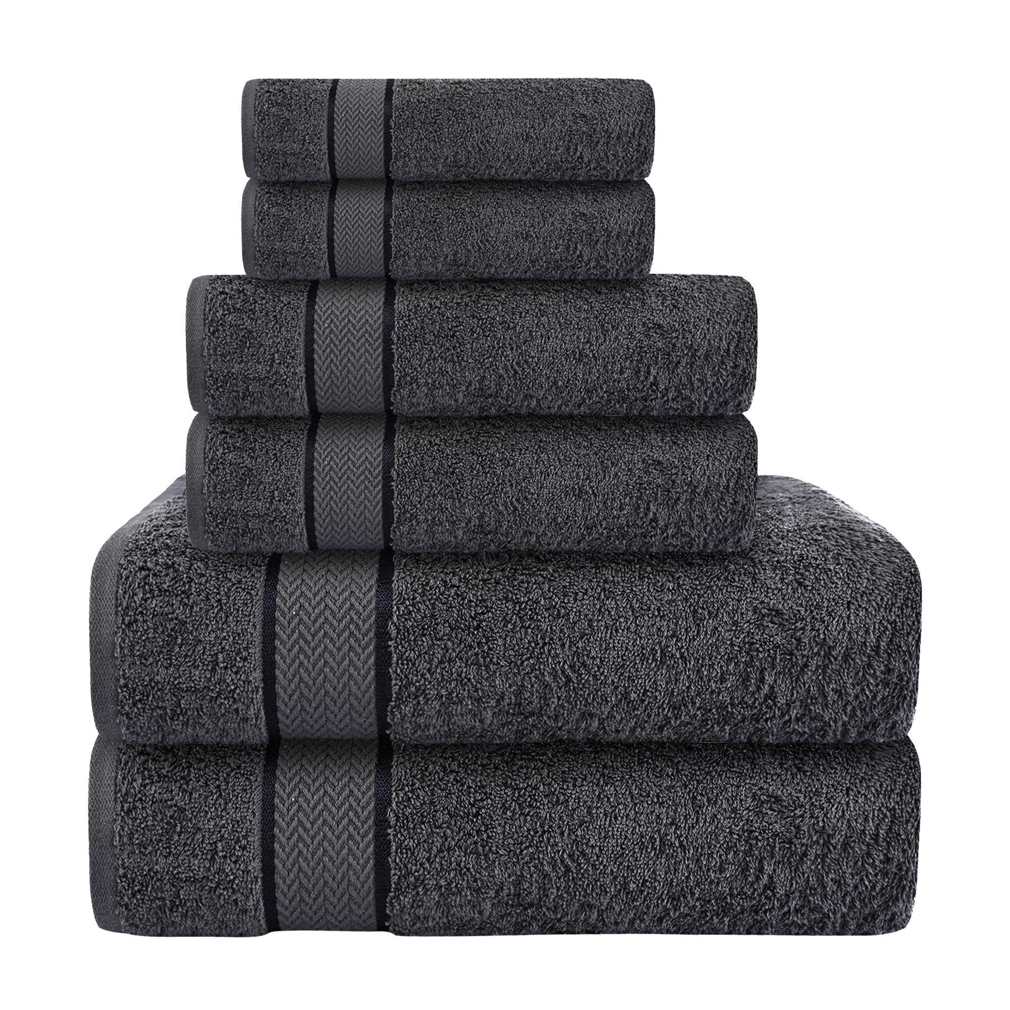 Luxury Bath Towels Set-100% Cotton- 2 Bath, 2 Hand & 2 Washcloths- Large, Thick, Fluffy, Absorbent, Quick Dry, Soft, Plush -Gift, Hotel, Gym Towel -6