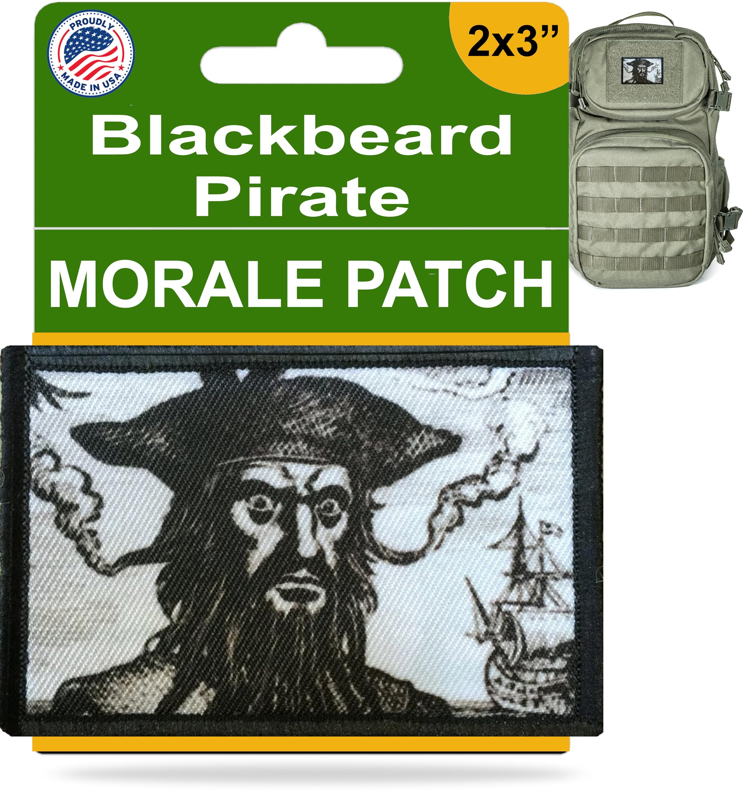 Amazon.com: RedheadedTshirts - Blackbeard The Pirate Morale Patch