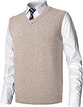 Men's Wool Vest V-Neck Wool Sleeveless Pullover Autumn Winter V Neck Vest Classic Gentleman Knitwear Cardigans Pure Color Sweaters and Vests V Tank Tops Slim Fit