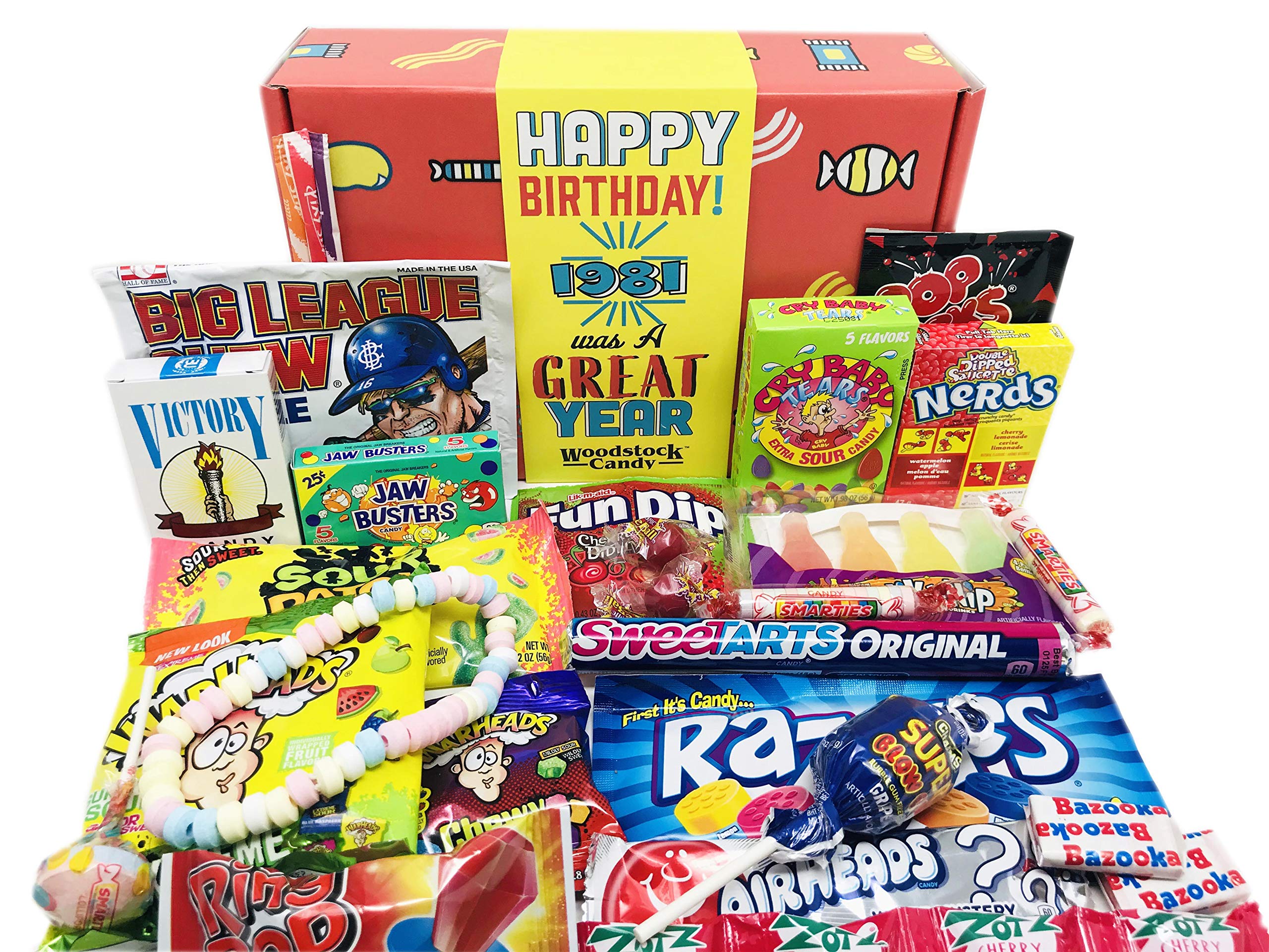 RETRO CANDY YUM 1981 41st Birthday Decade 80s Candy Gift Basket Box