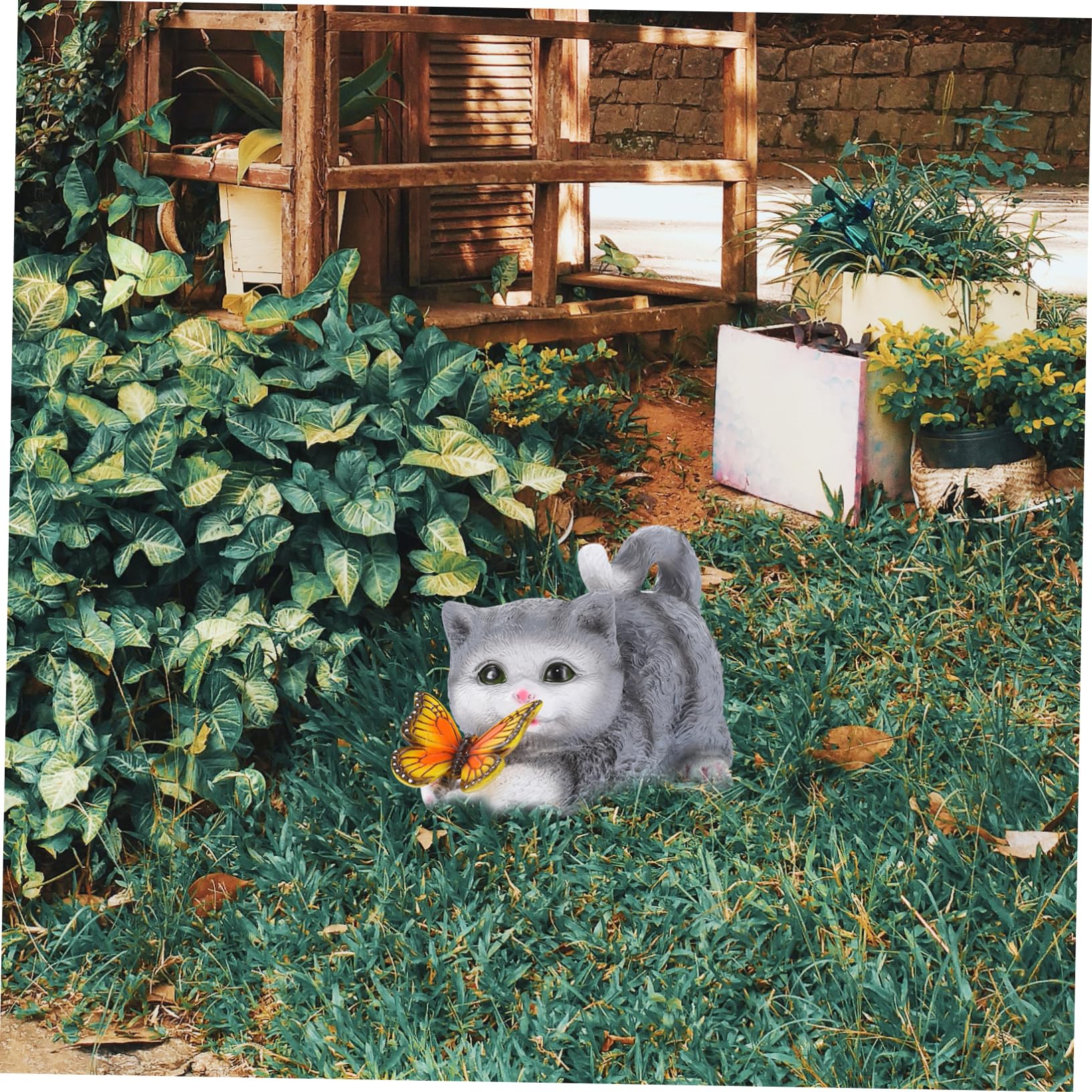 Katzenstatue aus Kunstharz, Realistische Katzenfigur für Dekoration | Tischfigur im Katzen Design, für Sammler und Tierliebhaber, Kompakt für Passende Räume