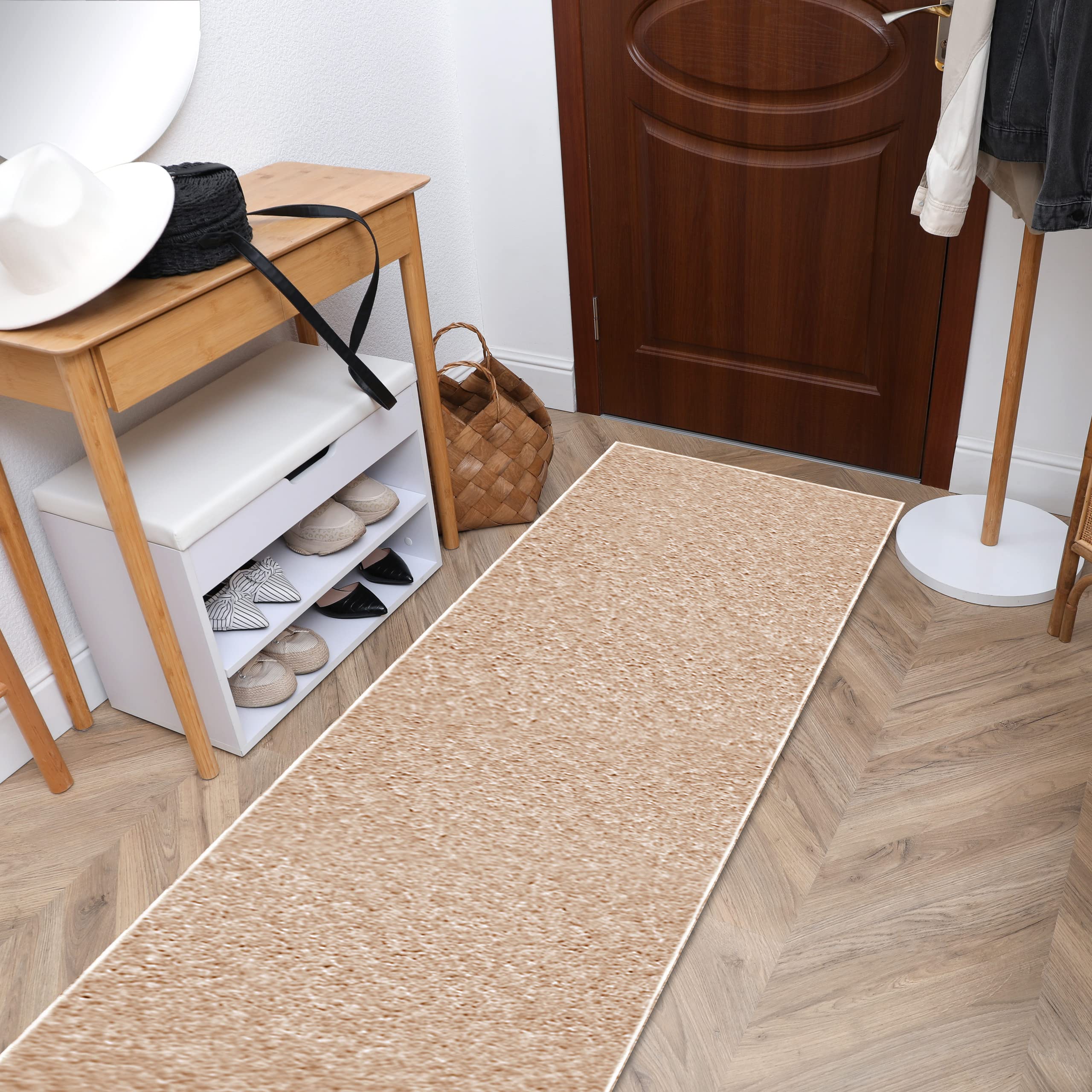 rugsx Alfombra de Pasillo Eton Beige 80x500 cm