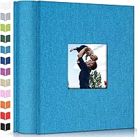 Vista 44 de Álbum de fotos Artfeel 4x6 con 600 bolsillos, álbumes de fotos deslizables, libro de memorias con cubierta de lino y ventana frontal, libro de fotos