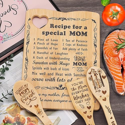 Miniatura 5 de Regalos para el día de la madre para mamá, regalos de cumpleaños para mamá de hija hijo, juego de tabla de cortar para mamá, regalo ideal para el