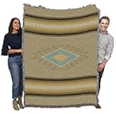 Pure Country Weavers Great Basin Blanket - Southwest Native American Inspired - Gift Tapestry Throw Woven from Cotton - Made in The USA (72x54)