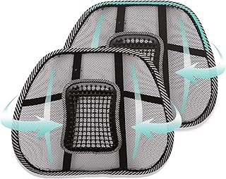 Casaviva Soporte lumbar para silla y coche, 2 unidades, cojín de malla para Smart Working, para oficina, ayuda a mantener una postura correcta y evitar el dolor de espalda