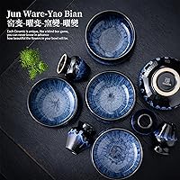Vista 5 de TEANAGOO Juego de 7 piezas de batidor de matcha, juego de matcha para ceremonia, kit de matcha Junware-Azul, juego de té matcha para hacer