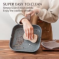 Vista 4 de SENSARTE Nonstick Grill Pan for Stove Tops, Versatile Griddle with Pour Spouts, Square Big Cooking Surface, Durable Skillet Indoor & Outdoor