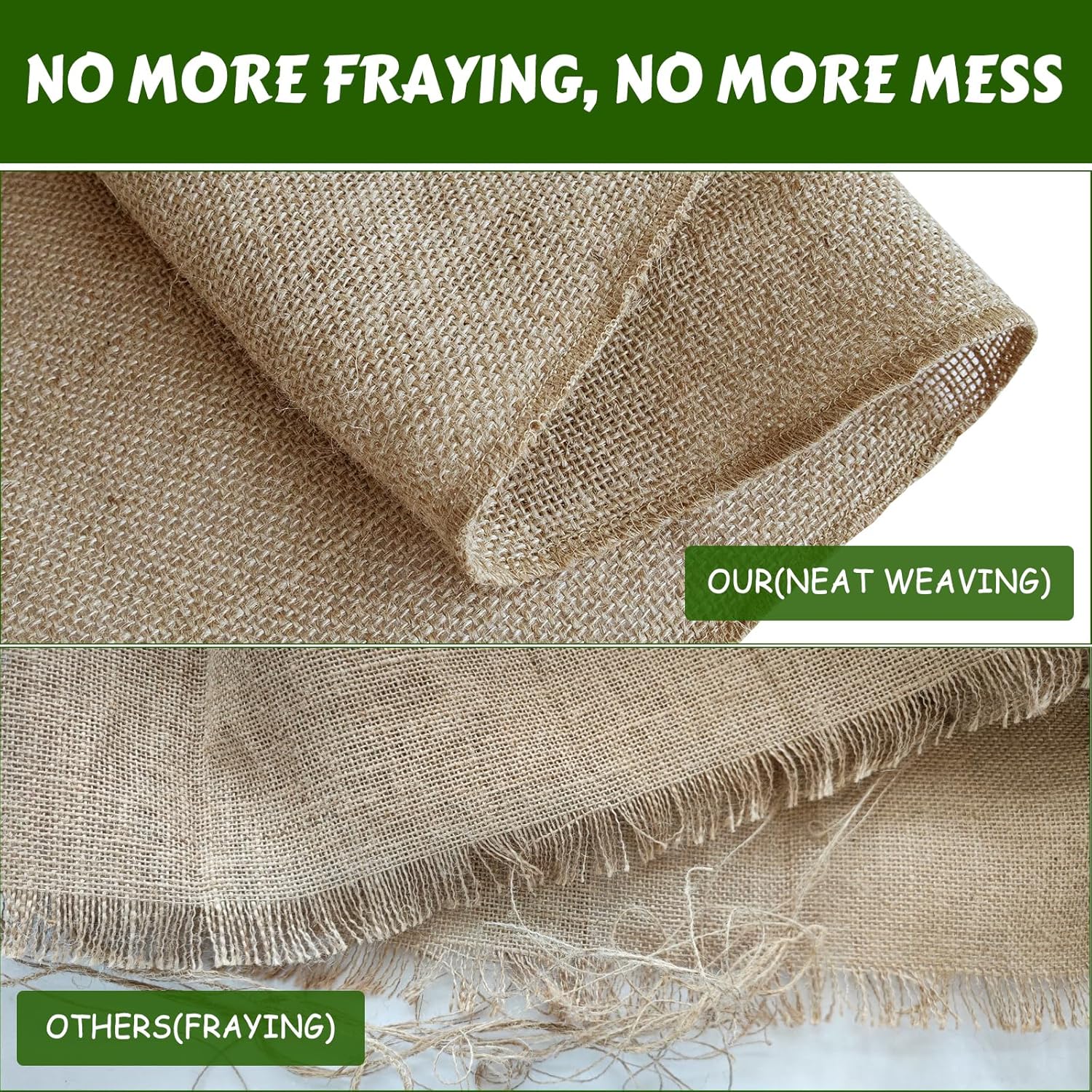 Shatex 14''x150ft Burlap Table Runner, High Density Burlap Roll for Rustic Wedding ,Outdoor Tables, Farmhouse Style Party, Home Decor for Christmas Festival Wedding Celebrate, 1roll 50yard