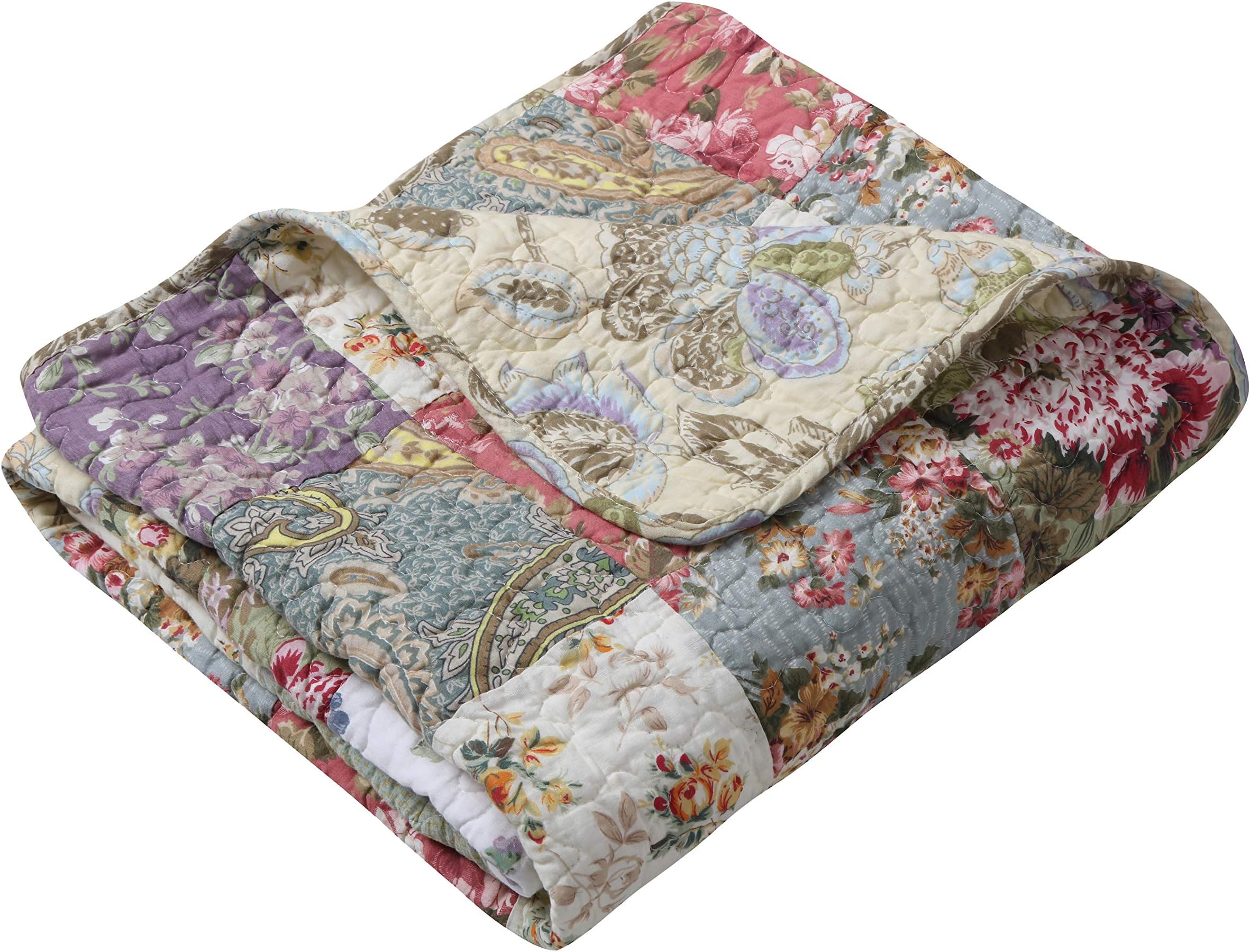 Greenland Home Blooming Prairie Quilted Patchwork Throw