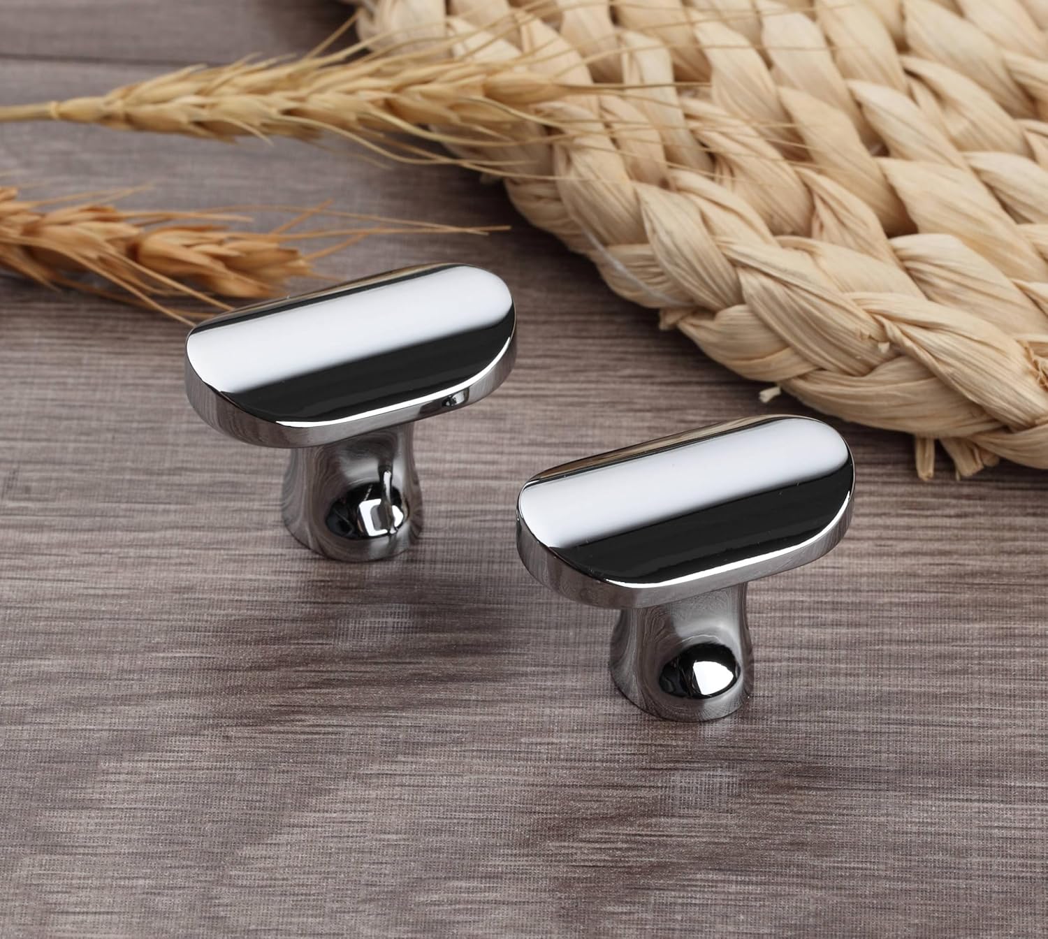 Chrome Cabinet Knobs - 10 Pack, 1.25 Inch, Heavy-Duty, Kitchen & Drawer Knobs, Polished Chrome Finish